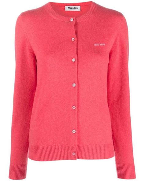 miu miu pink knit|Pink Cashmere And Silk Knit Cardigan .